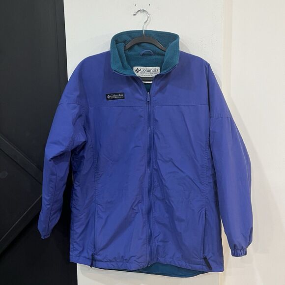 Columbia Jackets & Blazers - Vintage Columbia Women's Fleece Lined Jacket Size Medium Blue/Teal